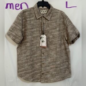 Free Planet Men's Brown Casual Button Down Shirt